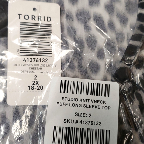 ❤️NWT VINTAGE TORRID TOP - CHEETAH ANIMAL PRINT BLOUSE - PUFF SLEEVE - PLUS SIZE - Picture 5 of 13